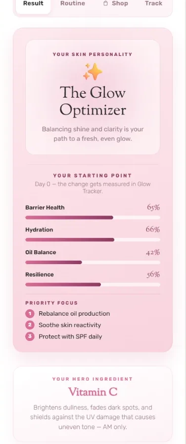 Clear Skin Blueprint result screen