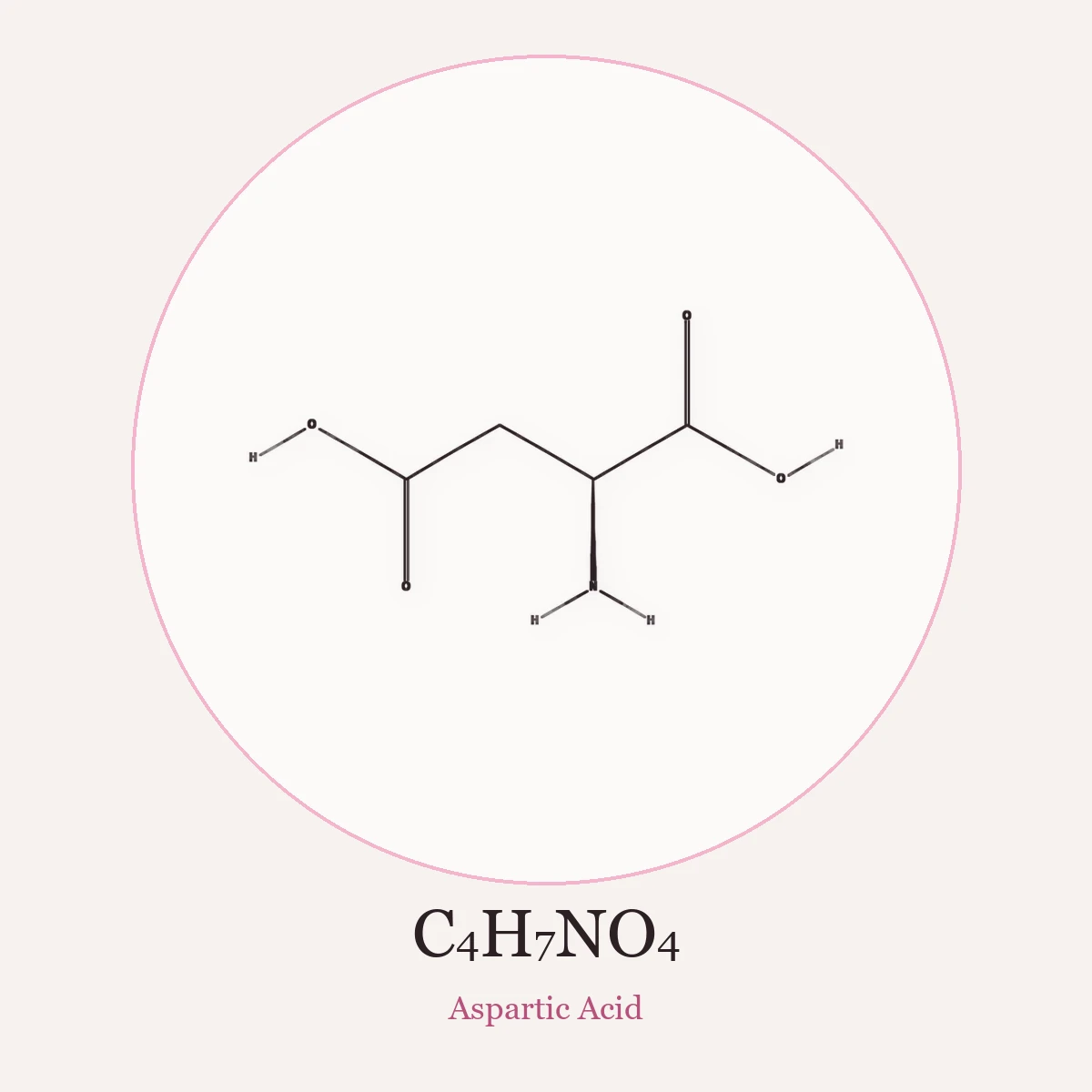 Chemical structure of Aspartic Acid