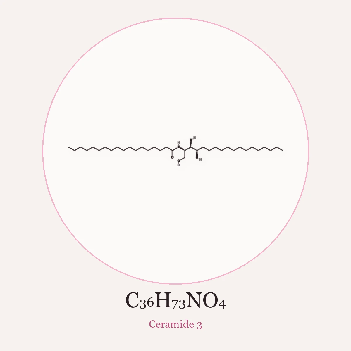 Chemical structure of Ceramide 3 (Ceramide NP)