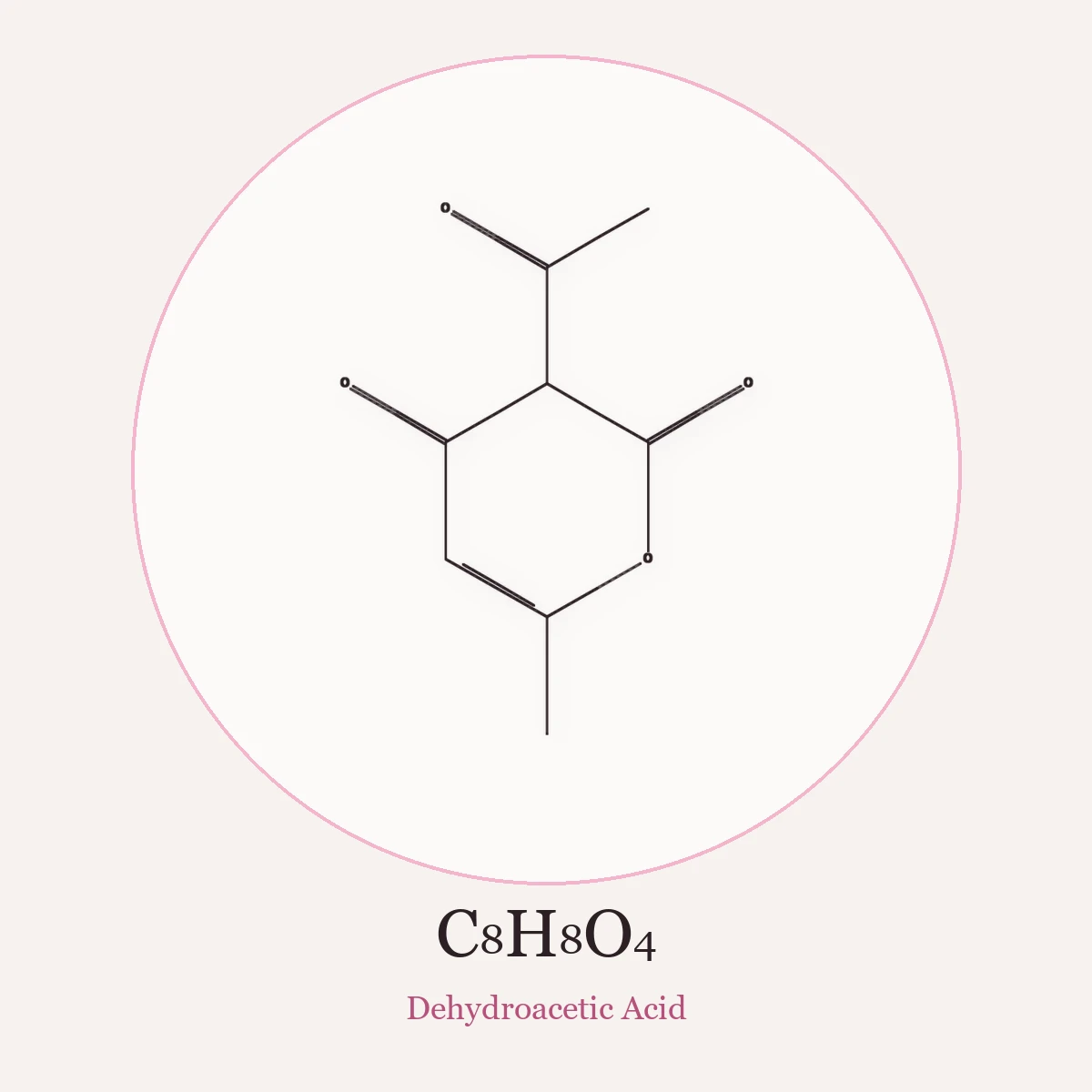 Chemical structure of Dehydroacetic Acid