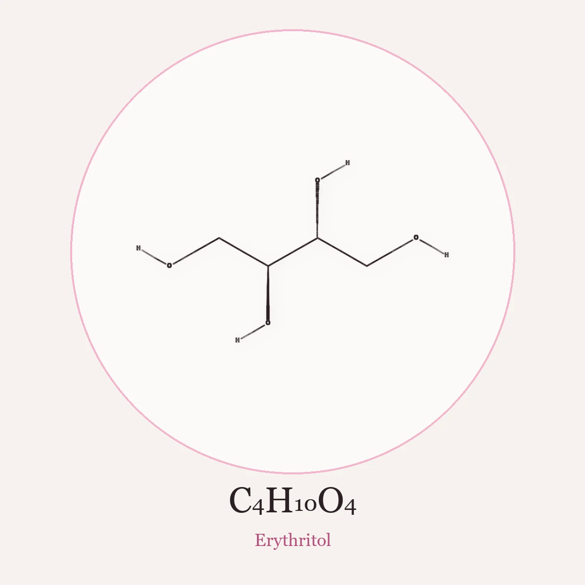 Chemical structure of Erythritol