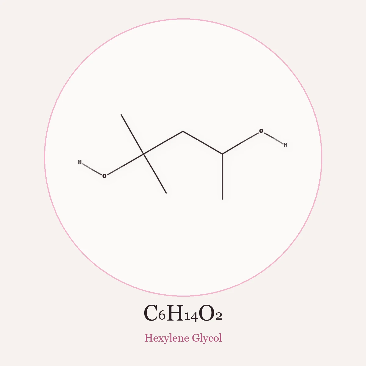 Chemical structure of Hexylene Glycol (Hexylene Glycol)