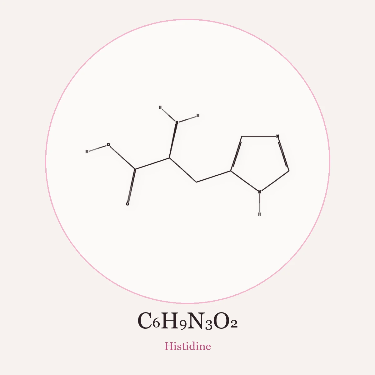 Chemical structure of Histidine