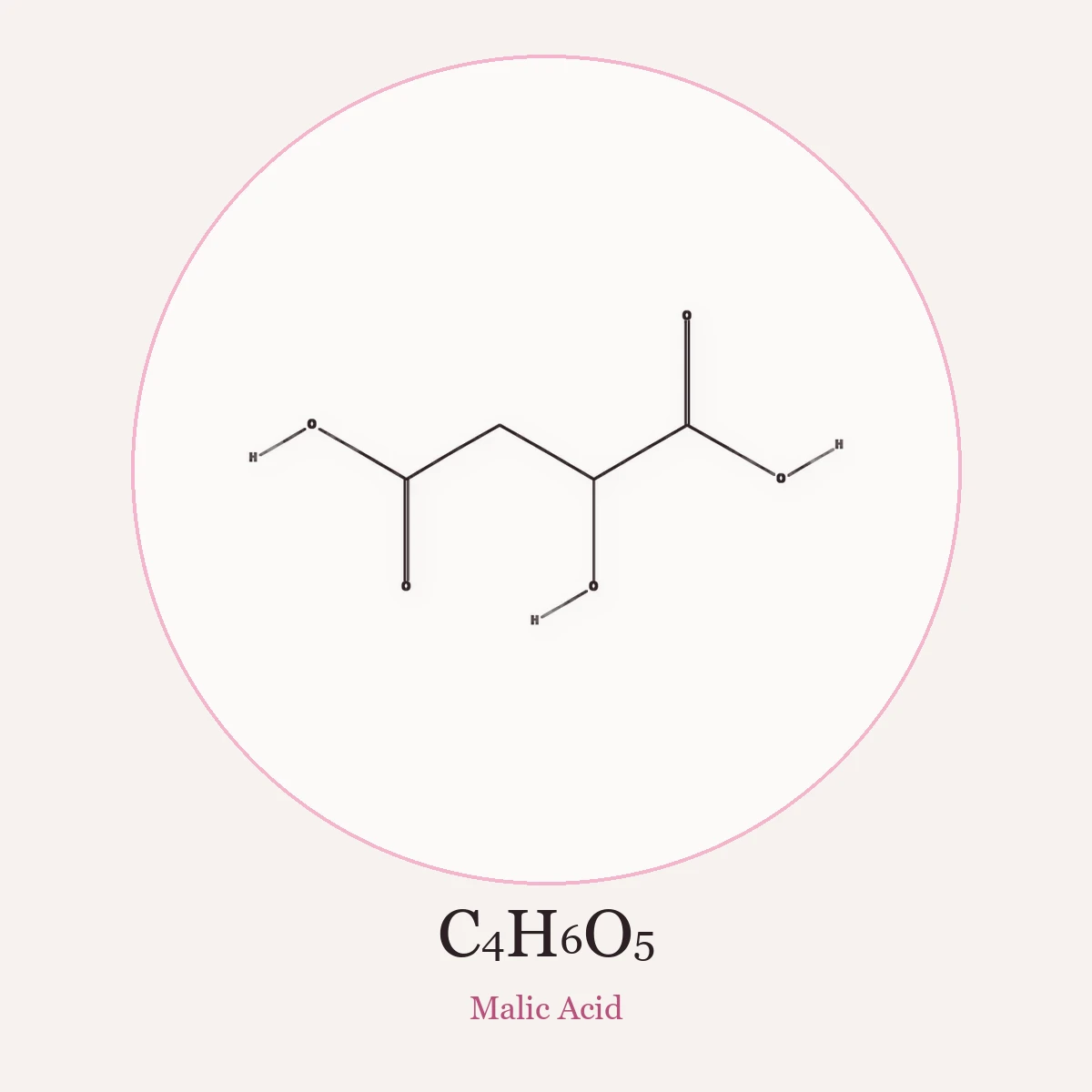 Chemical structure of Malic Acid