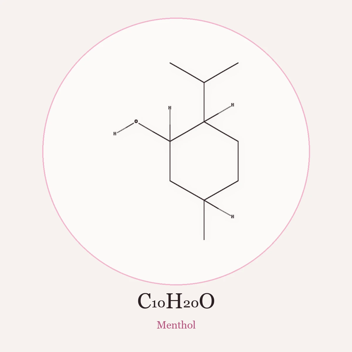 Chemical structure of Menthol
