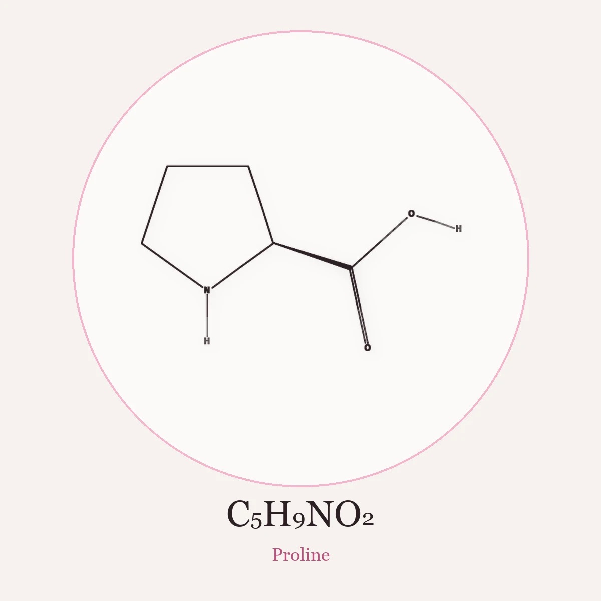 Chemical structure of Proline