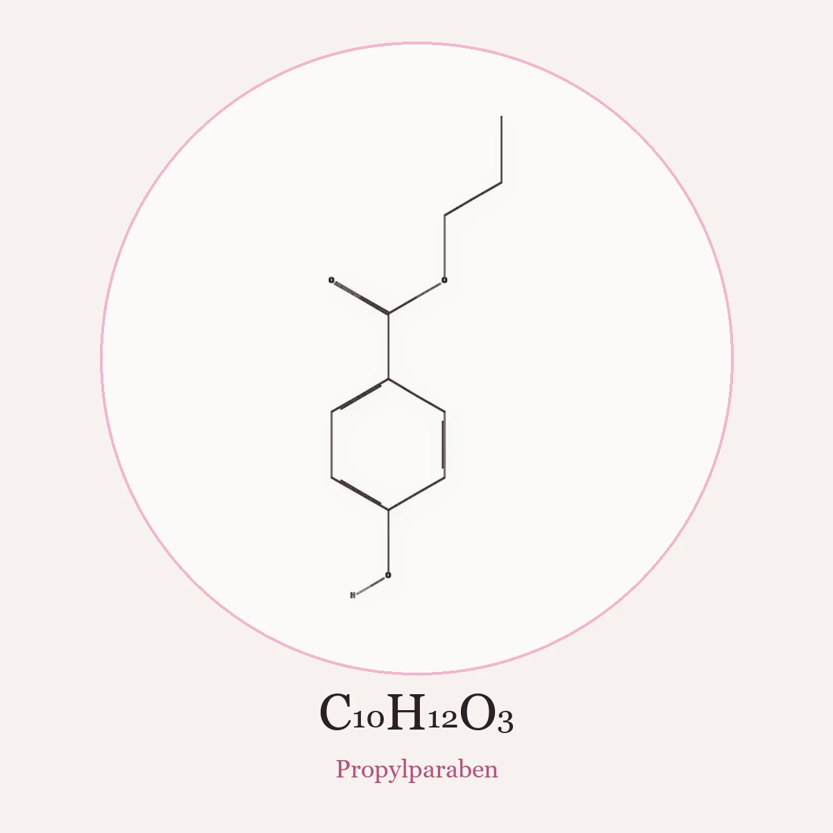 Chemical structure of Propylparaben